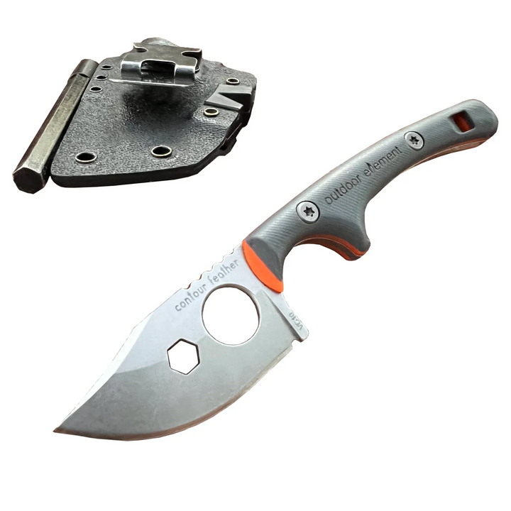 Contour Feather – VG10 Compact Survival/EDC Knife w/ Ferro Rod & Clip Sheath