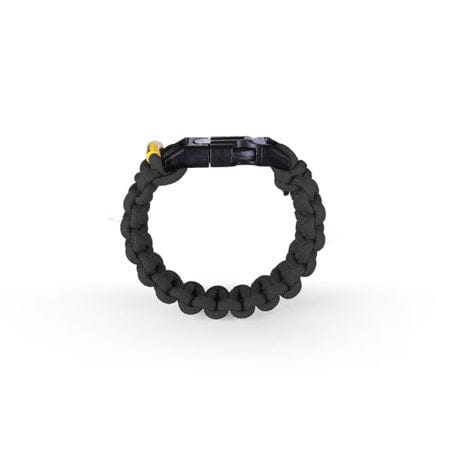 Kodiak survival paracord bracelet in black with fire-starting buckle and braided cord