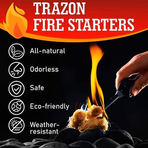 Fire starter igniting charcoal/wood in a grill or fire pit