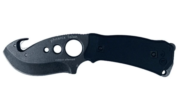 Phoenix Talon full-tang D2 survival hunting knife with replaceable gut hook and Kydex sheath with diamond sharpener