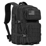 Men’s MOLLE military tactical backpack in black with heavy-duty zippers and compression straps – 45L