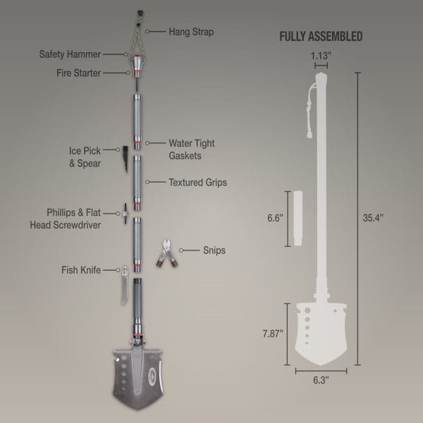 Trailsetter utility shovel in outdoor use for camping and emergency tasks