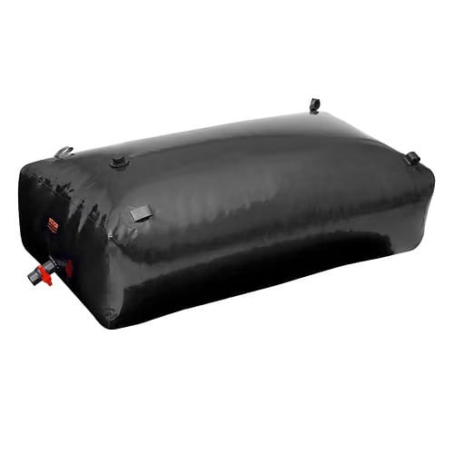 VEVOR 264-gallon black collapsible PVC water storage bladder with valves