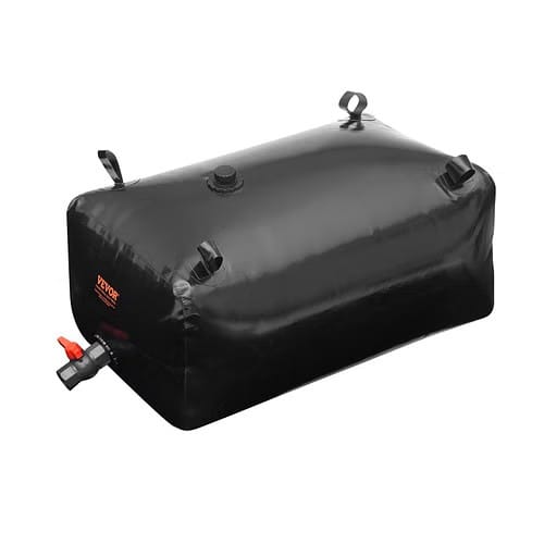 VEVOR 63.4-gallon black collapsible water storage bladder with valve