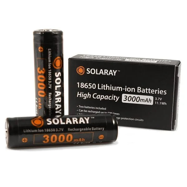 18650 rechargeable lithium-ion batteries 3000mAh 3.7V protected – 2 pack with box