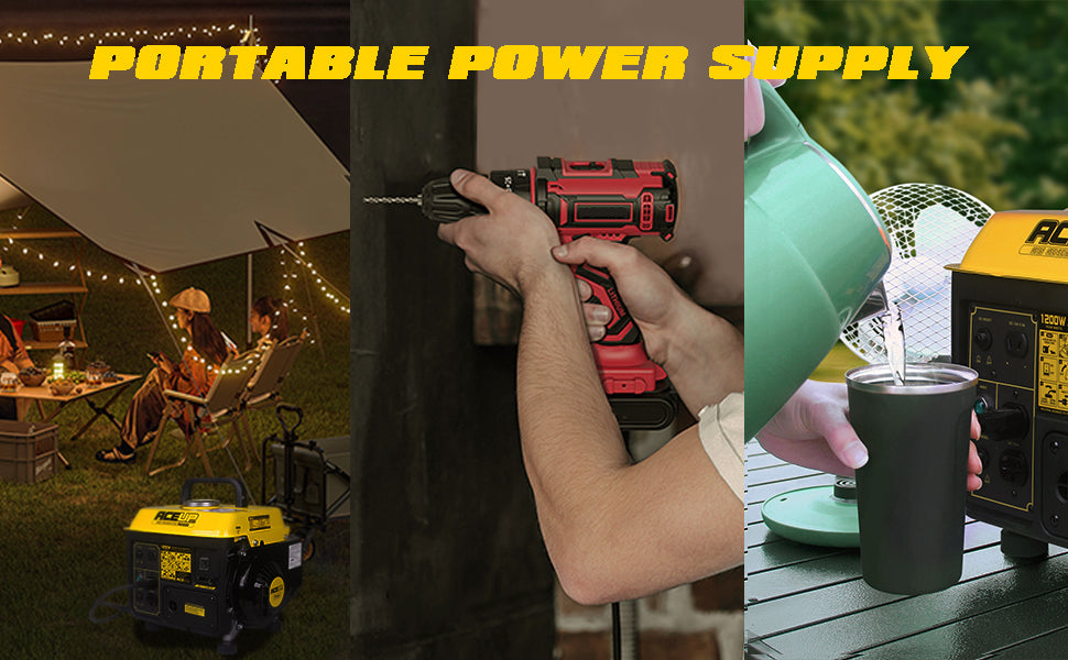 Aceup Energy 1,200W Gas Powered Generator, Small Portable Generator for Home Use Camping Ultralight, EPA & CARB Compliant
