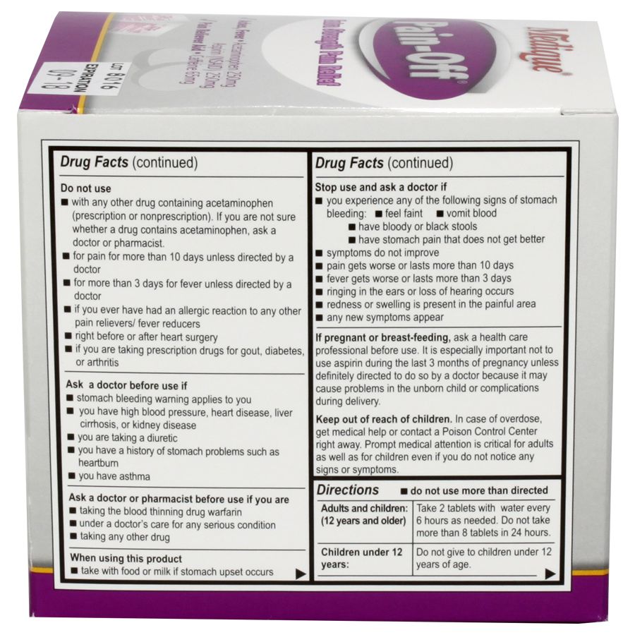 Pain-Off Extra-Strength Pain Relief, 100/Box