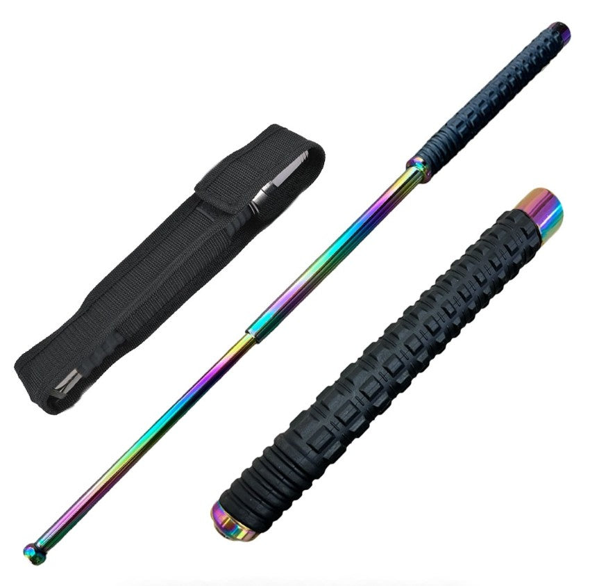 26 Inch Self Defense EXTENDABLE Silver Finish Walking Steel Stick Baton