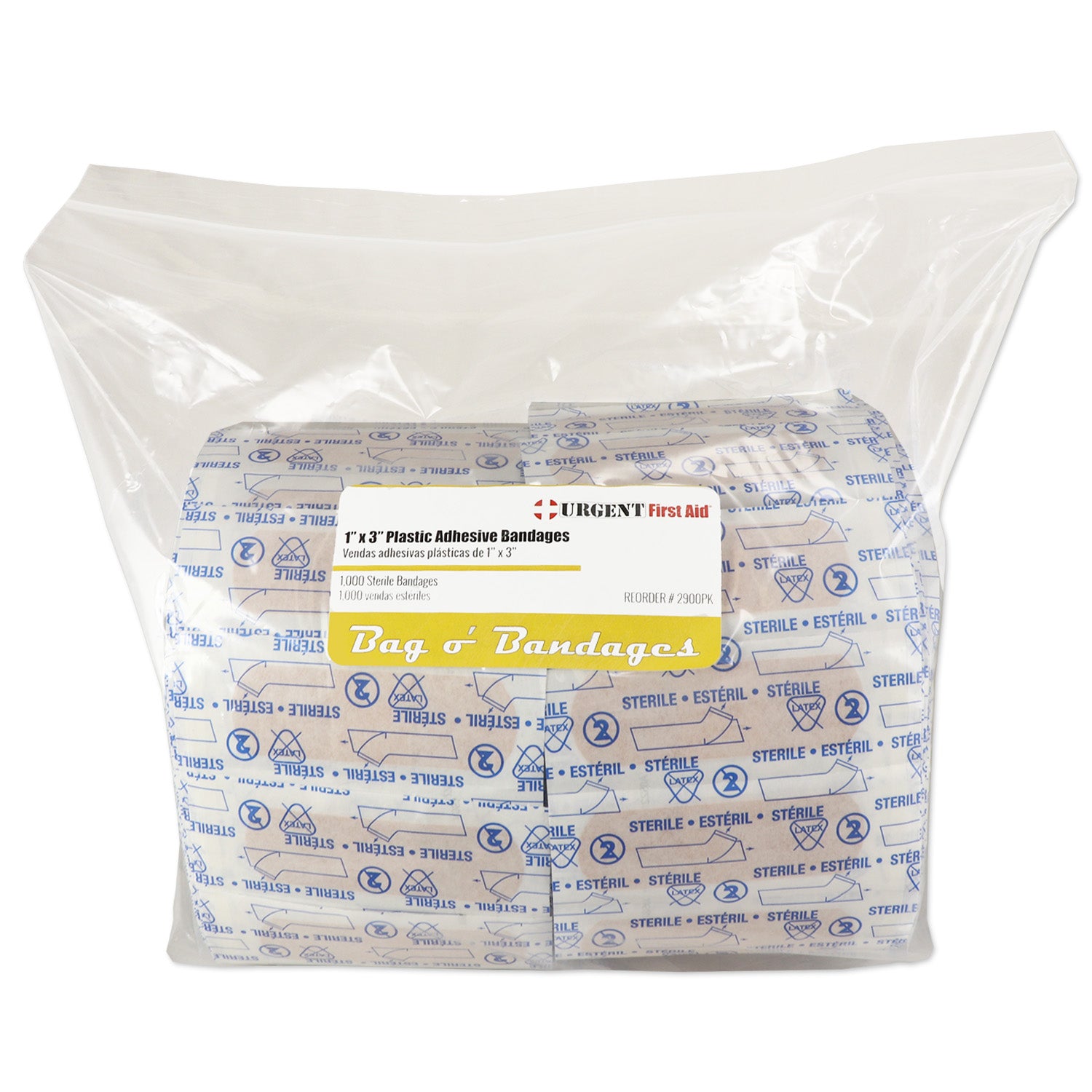 1,000 Adhesive Bandage, 1" x 3" Plastic Strips