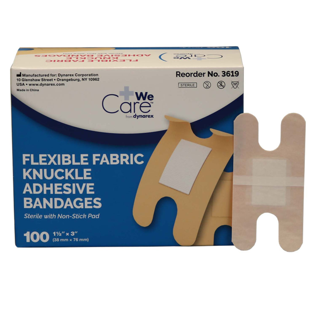 Fabric Knuckle Bandage, 100 Per Box