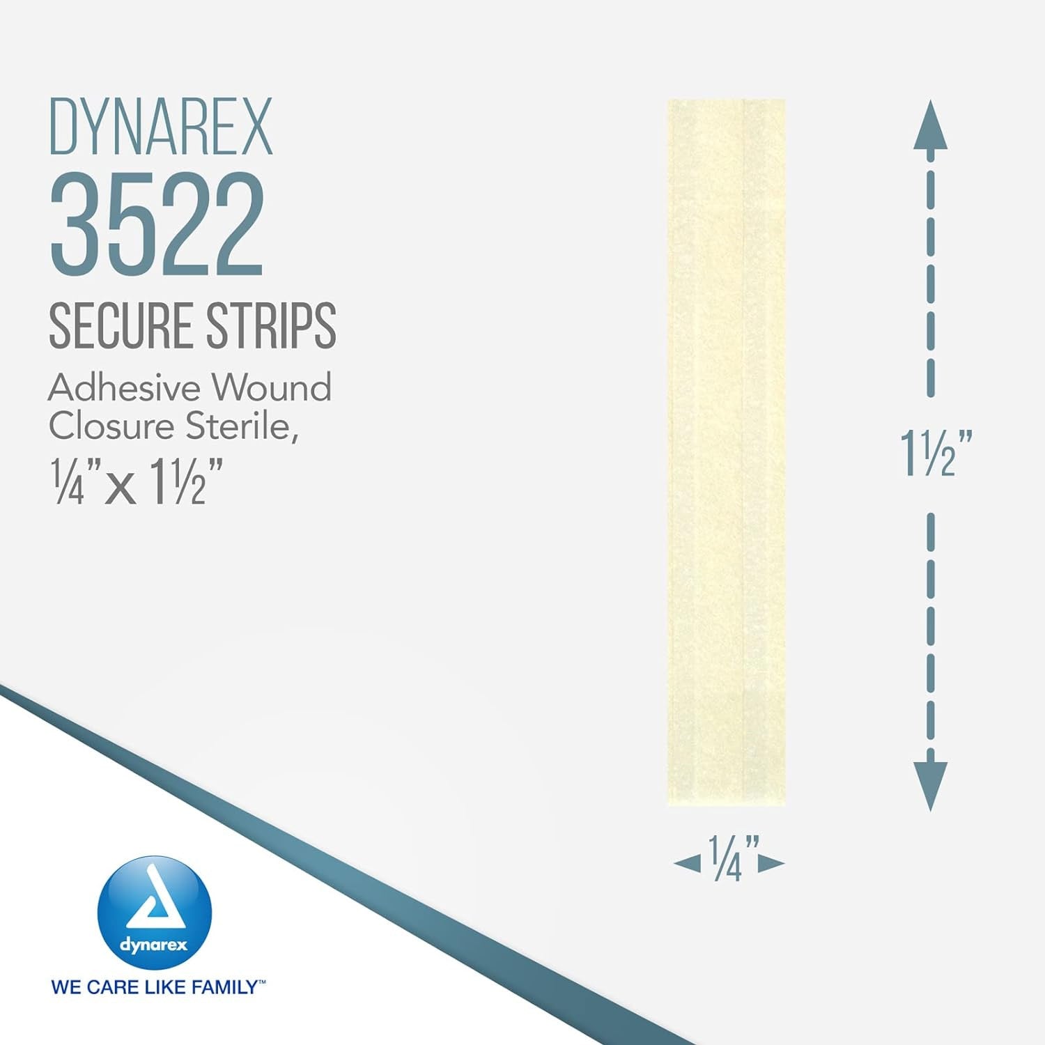 Cierres adhesivos para heridas SecureStrip de 1/4" x 1-1/2", 6 por bolsa