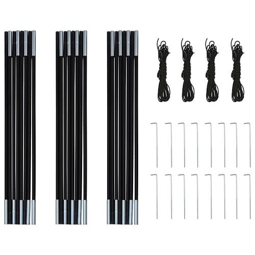 Tent poles, stakes and guy lines included for quick setup of the 4-person tunnel tent
