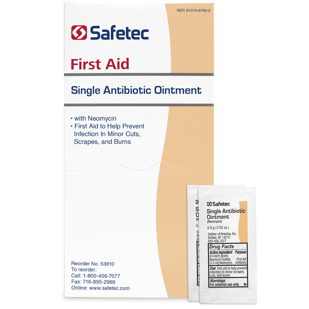 Single Antibiotic (Neomycin) .9gm. Pouch, 144 per box