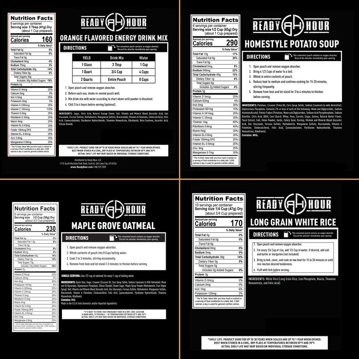 Ready Hour 4-Week Emergency Food Supply – 250 Servings