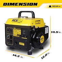 Aceup Energy 1,200W Gas Powered Generator, Small Portable Generator for Home Use Camping Ultralight, EPA & CARB Compliant