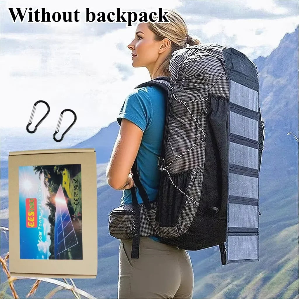 25W-100W  Foldable Waterproof USB Solar Charger  for Cell Phone Tablet Portable Outdoor Camping Emergency Power Supply EESBAO