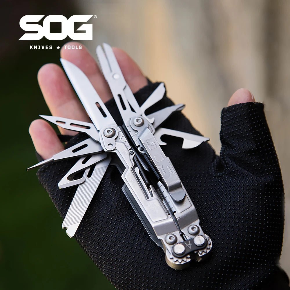 SOG PowerPint 18 - in - 1 Tactical Multi - Tool with Folding Pliers & Knife - Compact EDC Gear for Outdoor Camping, Survival & Hiking - BSG
