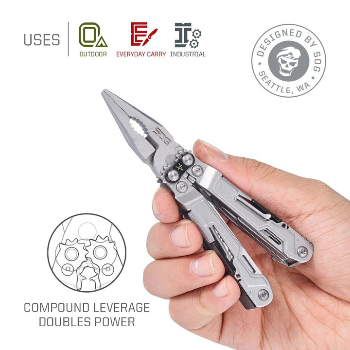 SOG PowerPint 18 - in - 1 Tactical Multi - Tool with Folding Pliers & Knife - Compact EDC Gear for Outdoor Camping, Survival & Hiking - BSG