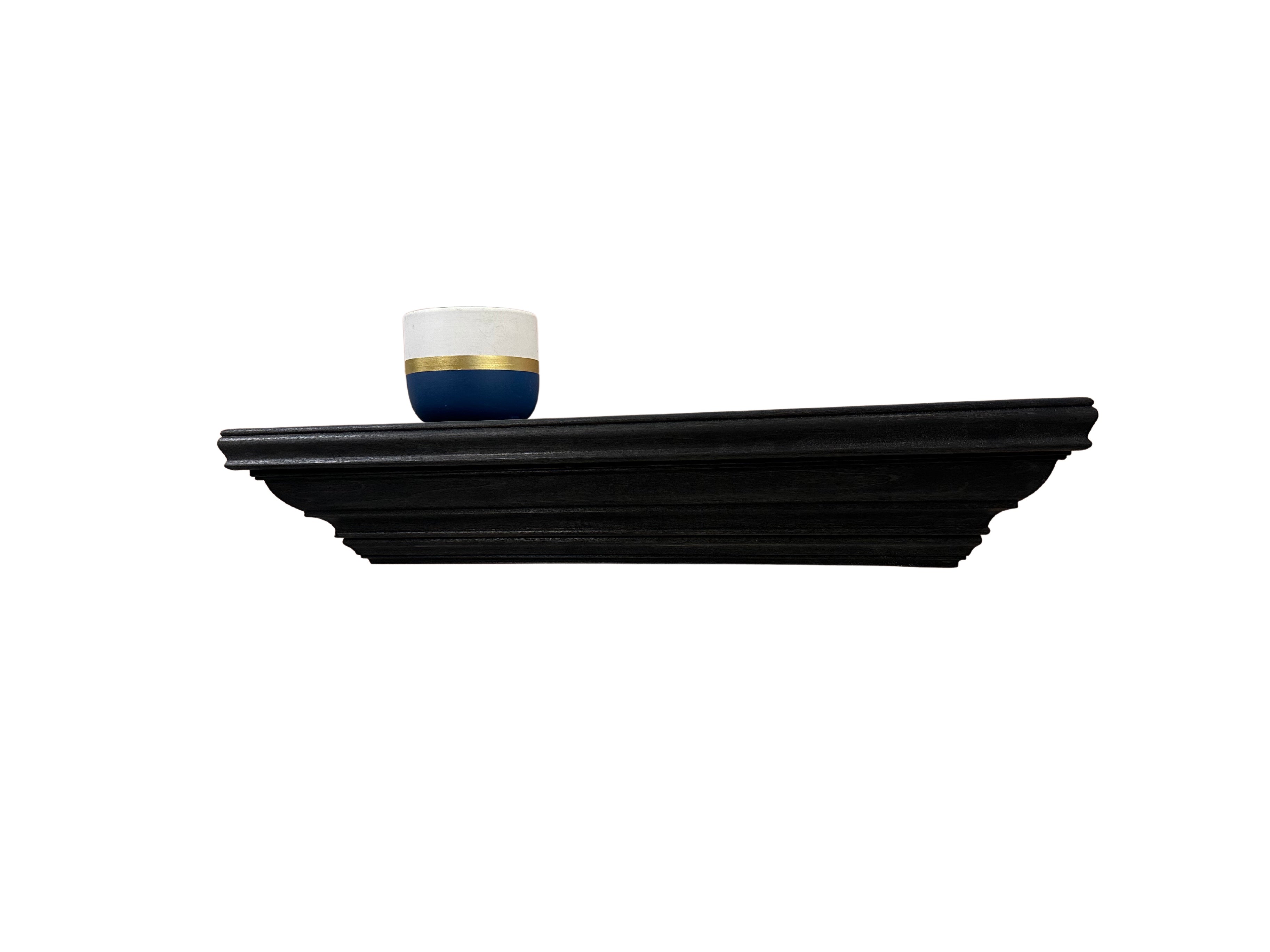 Black Concealed Gun Storage Wooden Floating Shelf With Magnetic Lock