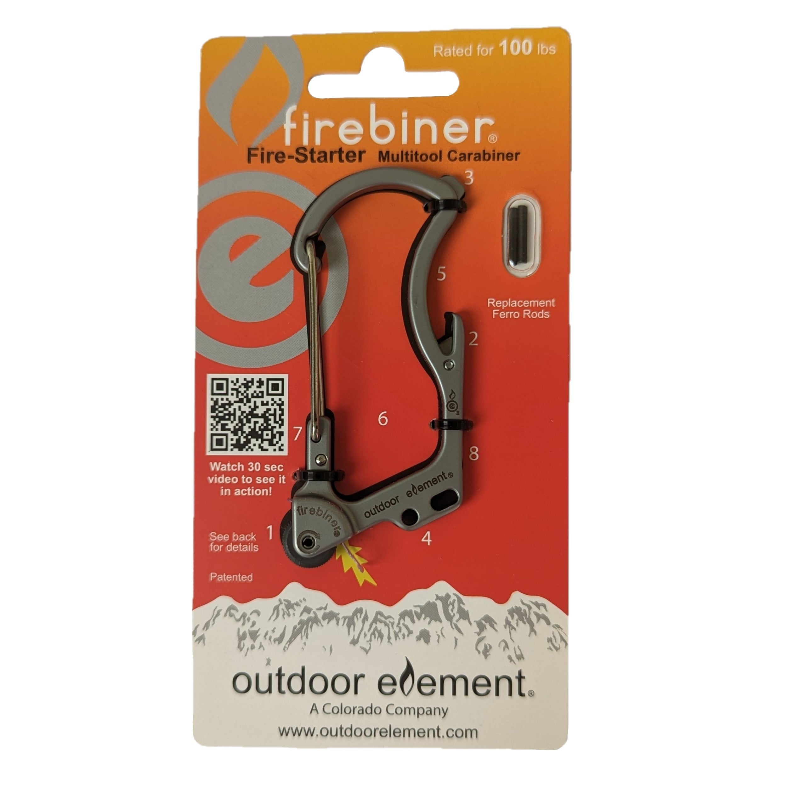 Firebiner: Fire - starting Multitool Carabiner - BSG