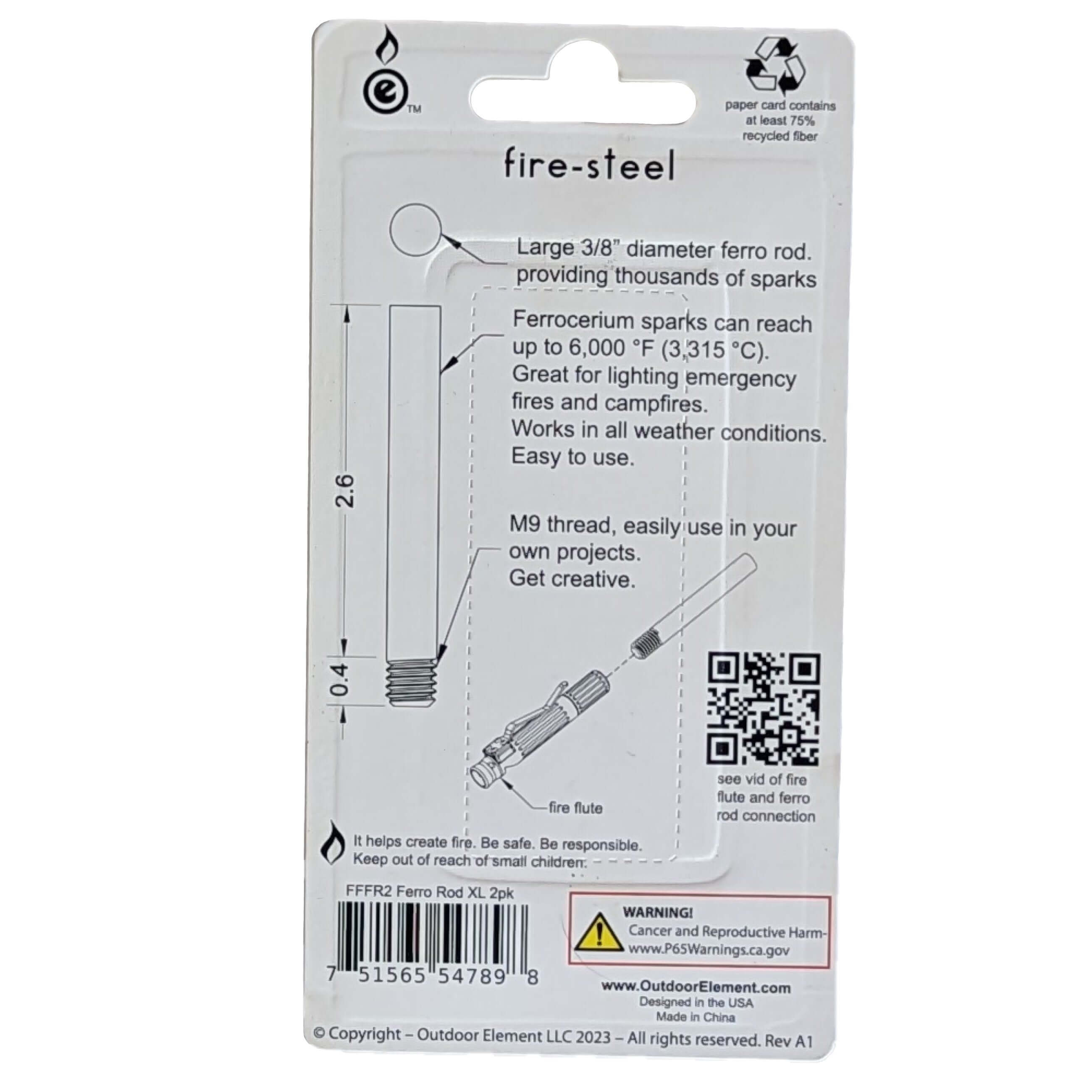 Flute Threaded Rods Replacement Ferro Rods for Fire Flute - 2 Pack – Basic Survival Gear