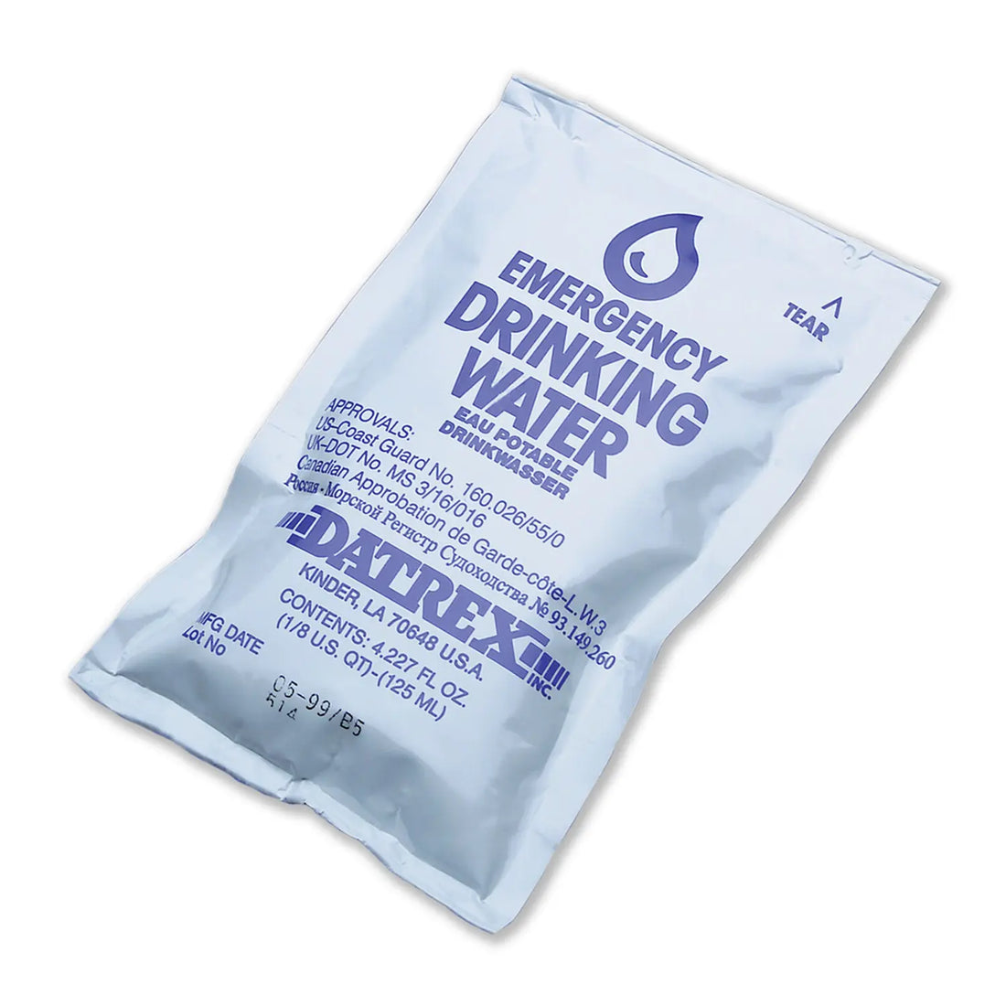 Emergency Water Pouch – 4.227 FL OZ. – Case of 64