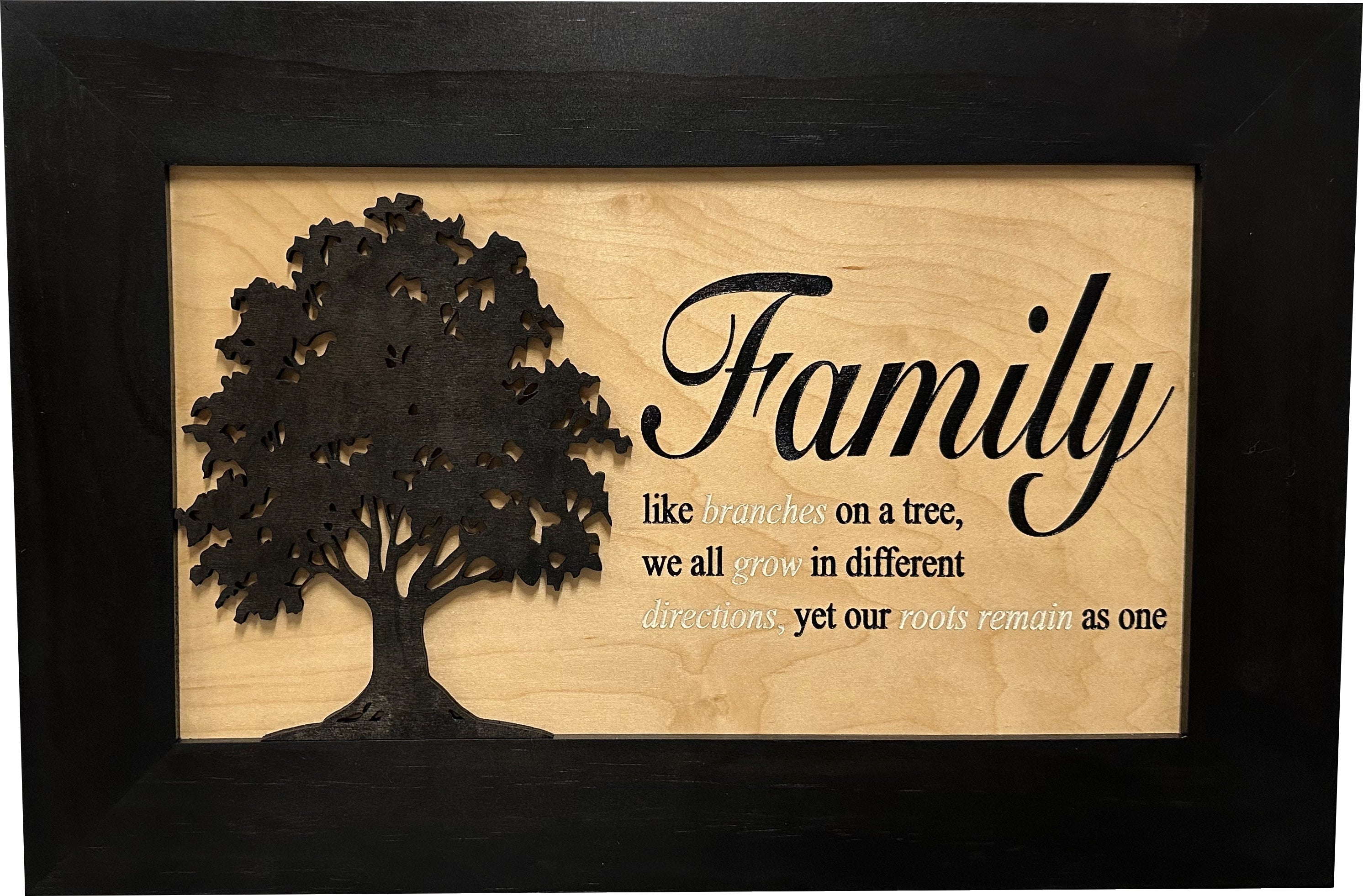 Handcrafted Black Family Tree Hidden Gun Storage Decorative Cabinet
