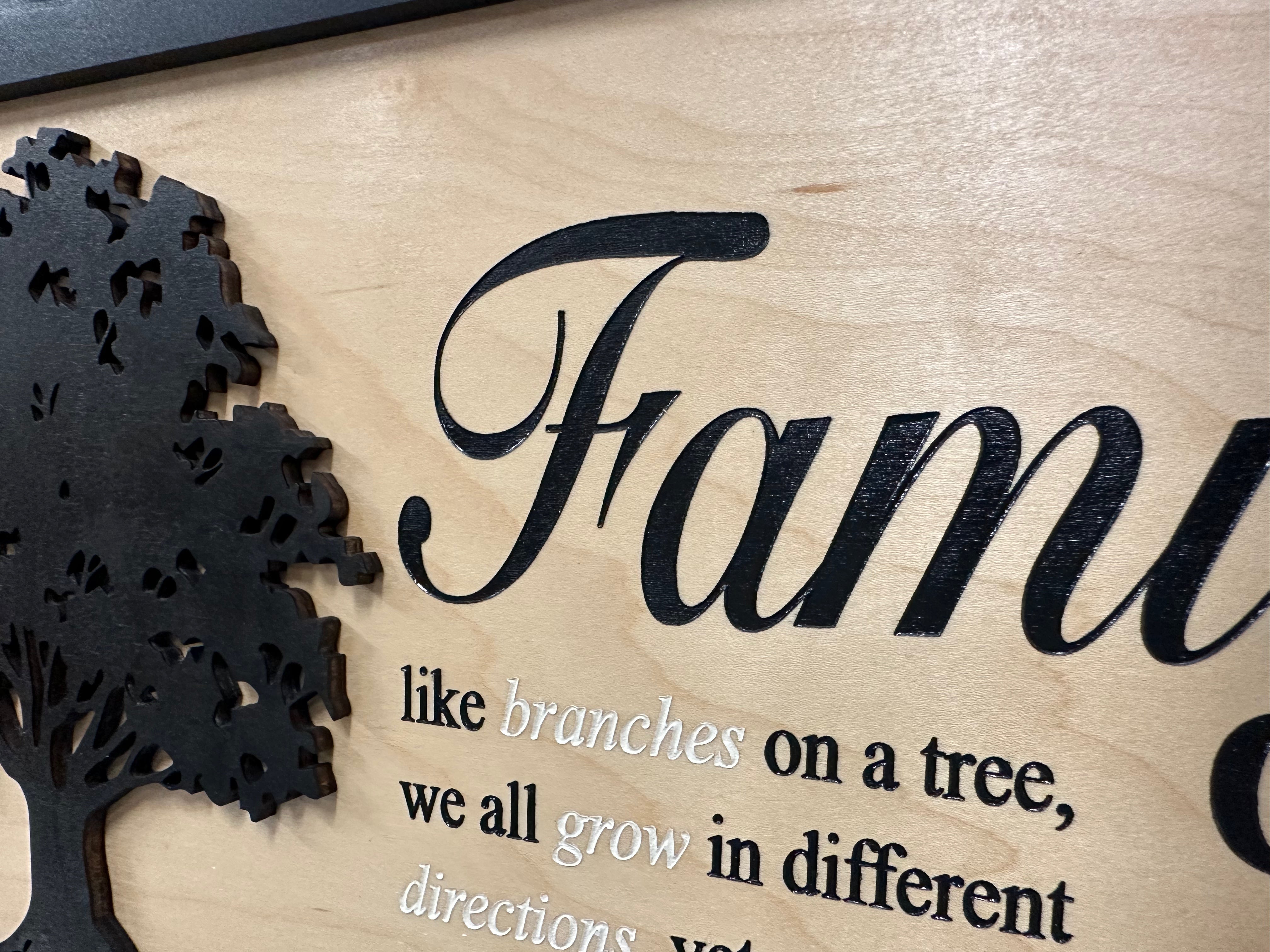 Handcrafted Black Family Tree Hidden Gun Storage Decorative Cabinet