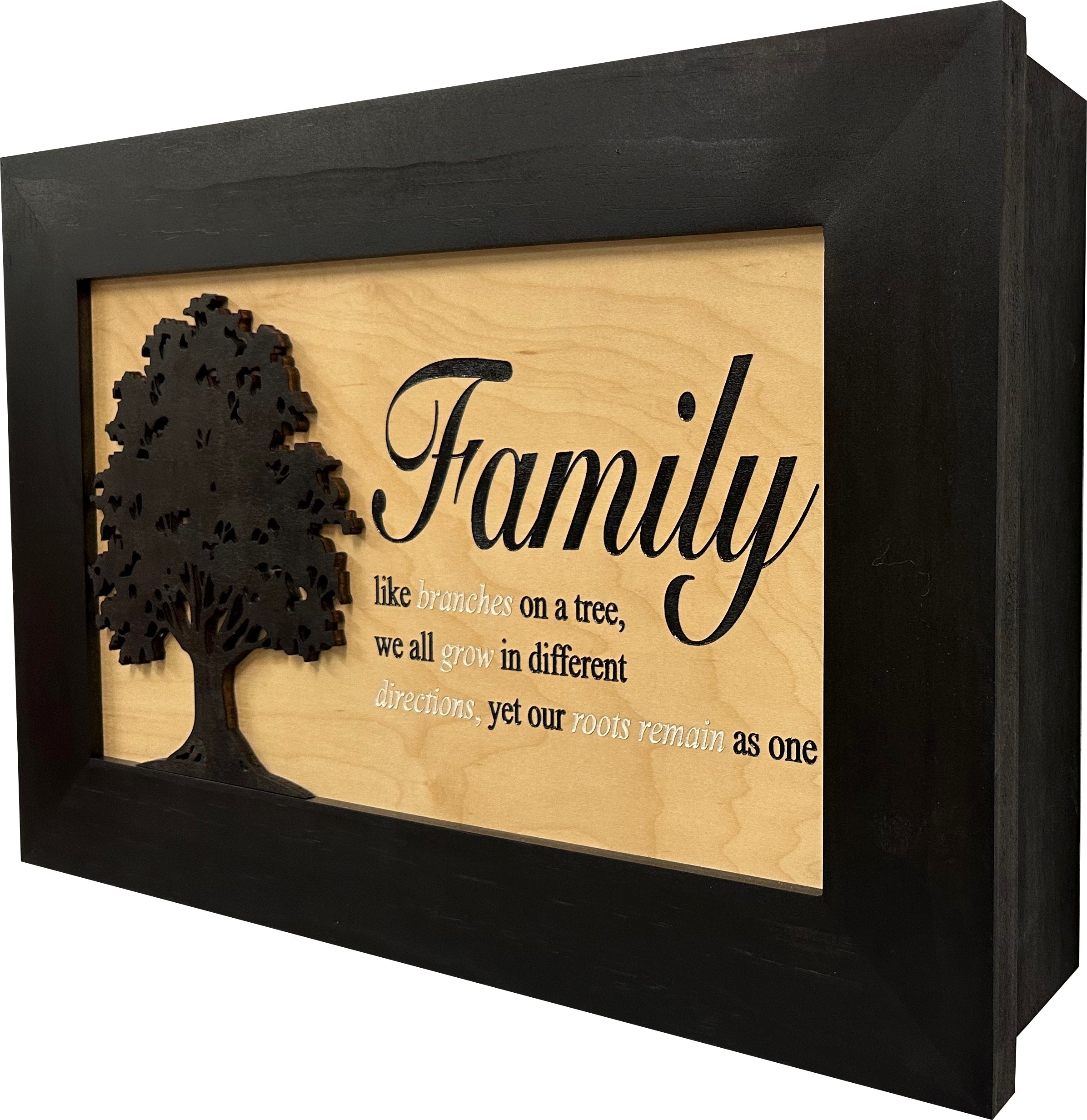 Handcrafted Black Family Tree Hidden Gun Storage Decorative Cabinet