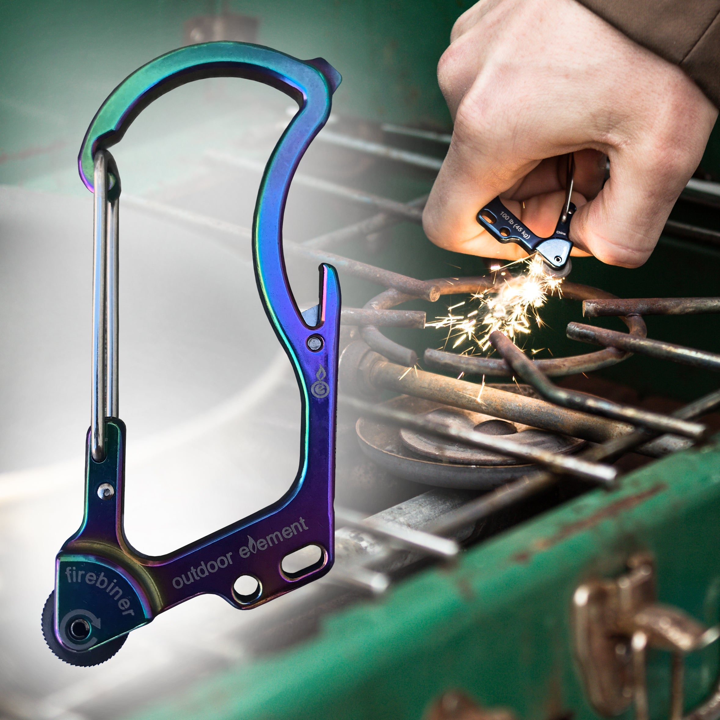 Firebiner: Fire - starting Multitool Carabiner - BSG