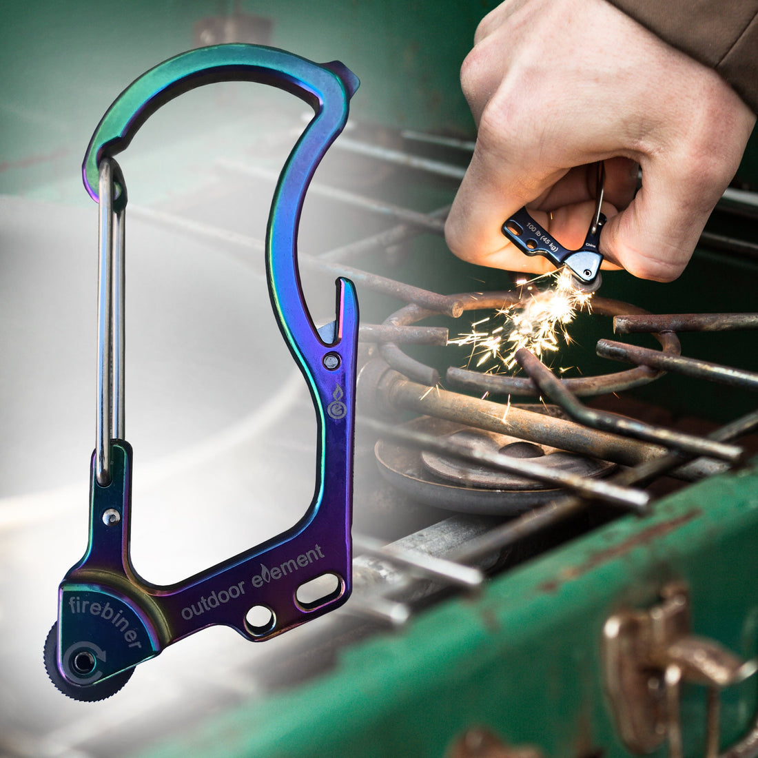 Firebiner: Fire - starting Multitool Carabiner - BSG