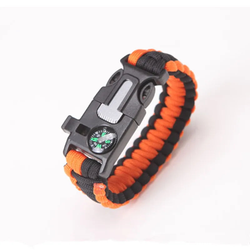 Pulsera de paracord de supervivencia de 4 mm, herramientas militares de emergencia, paracord de 550 lb, para acampar, senderismo, rescate, cuerda de mano, brújula, silbato.