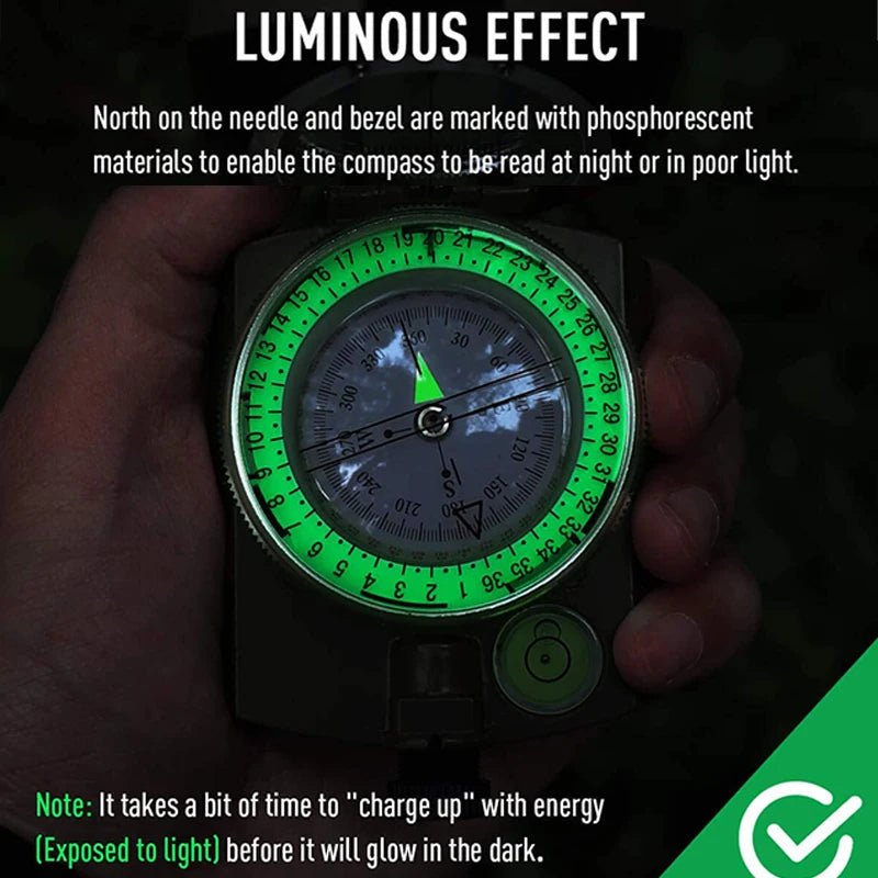 Waterproof Compass Outdoor Gadget Sports Goniometer Camping Hiking Mountaineering Brand Professional Military Army Metal Sight - BSG