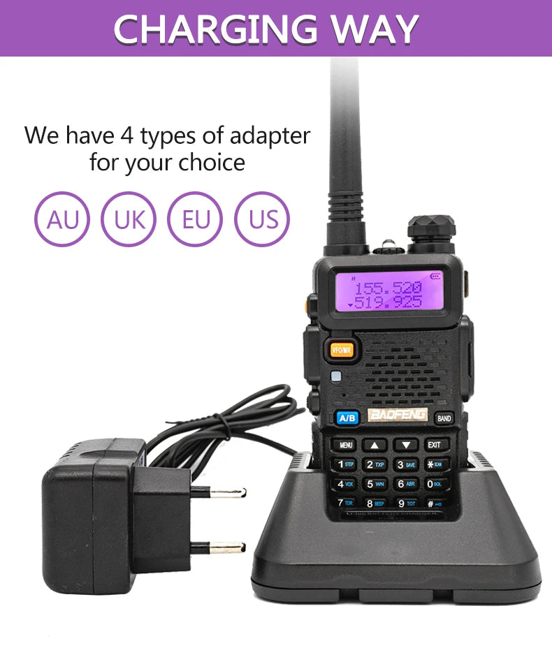 Baofeng UV-5R 8W Dual-Band Long-Range Walkie Talkie