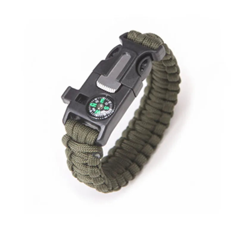 Pulsera de paracord de supervivencia de 4 mm, herramientas militares de emergencia, paracord de 550 lb, para acampar, senderismo, rescate, cuerda de mano, brújula, silbato.