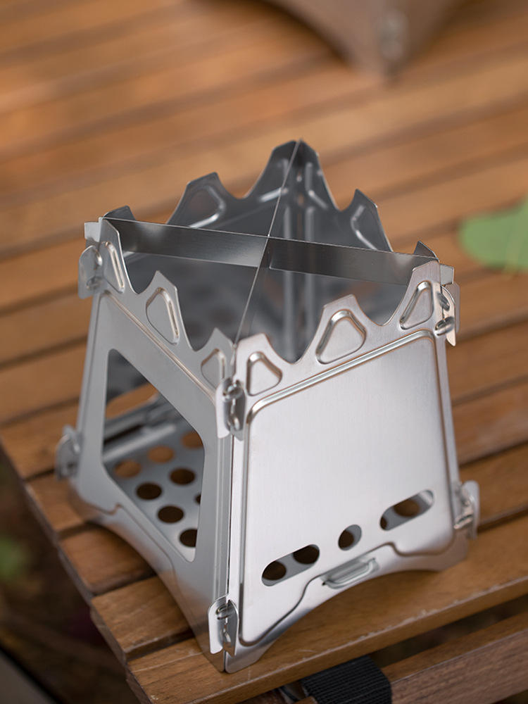 Titanium Windproof Collapsible Stove (Ultralight Pack-Flat Bio Stove)