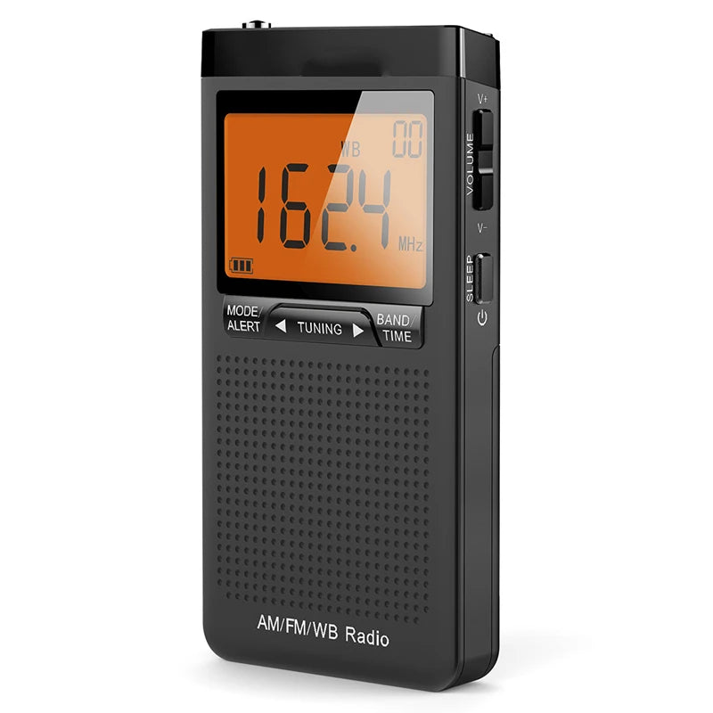 Am Fm Weather Radio Portable Emergency Pocket Radio Mini Handheld Radio Receiver With Weather Warning NOAA AM FM Weather Radio