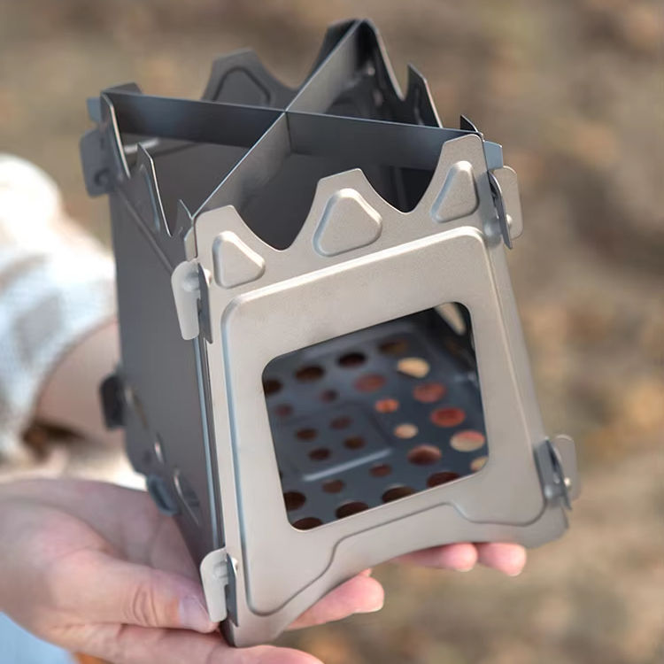 Titanium Windproof Collapsible Stove (Ultralight Pack-Flat Bio Stove)