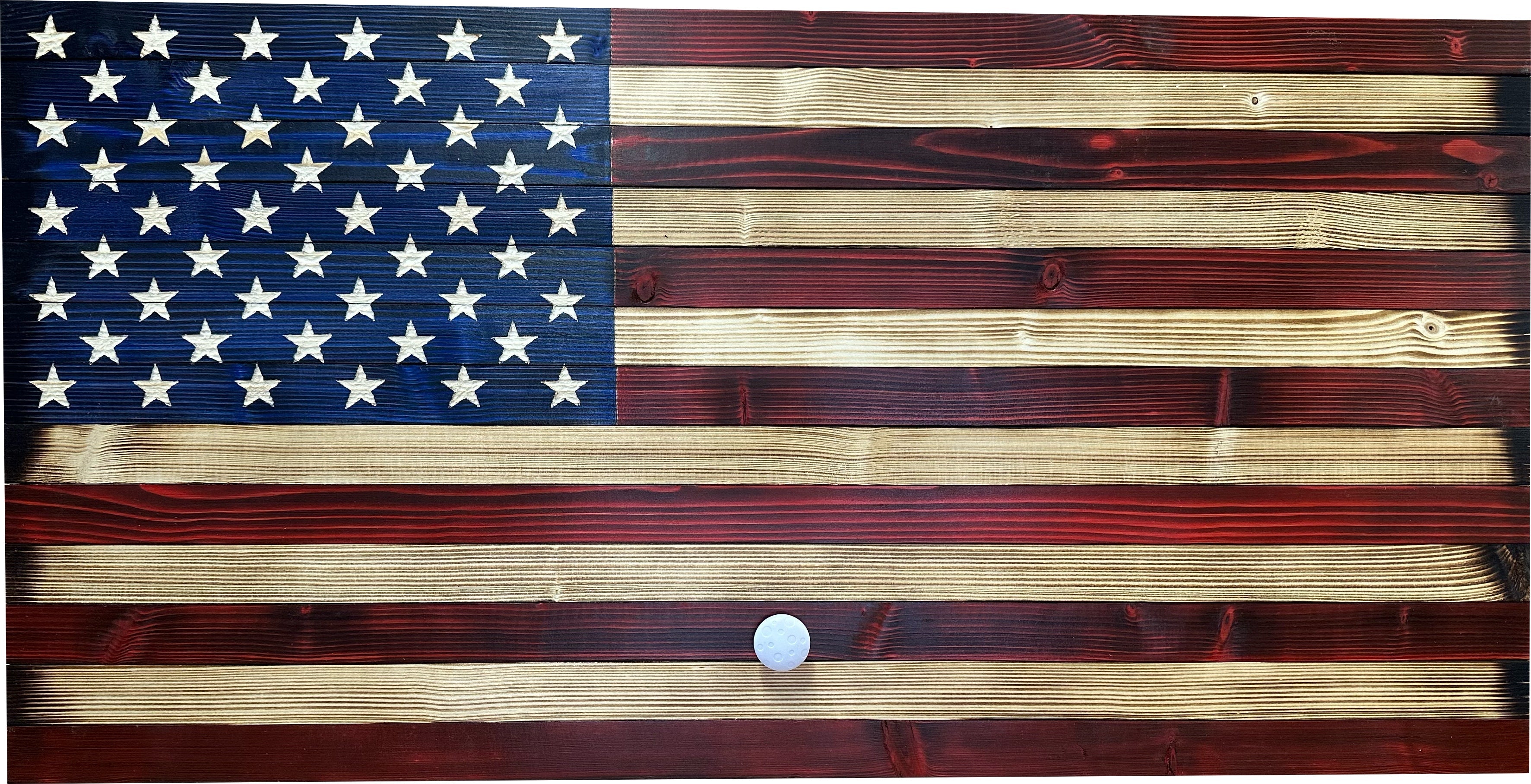 Large American Flag Hidden Gun Safe with Magnetic Lock (Red and Blue)