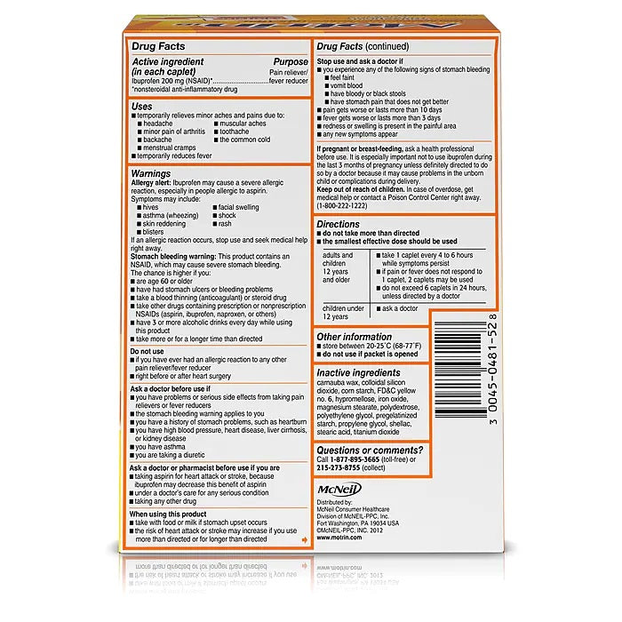 Motrin IB, 2 per pack - 100 per box