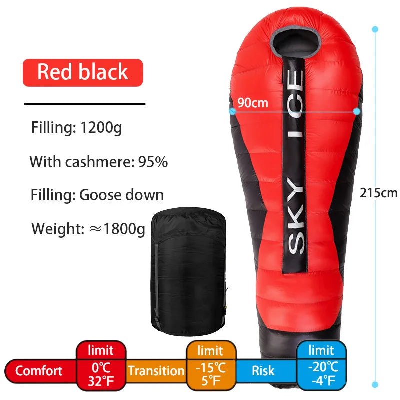 Portable Winter Down Dleeping Bags Ultralight Outdoor Waterproof Warm Goose Down mummy Sleeping Bag For Hiking Camping Equipment - BSG