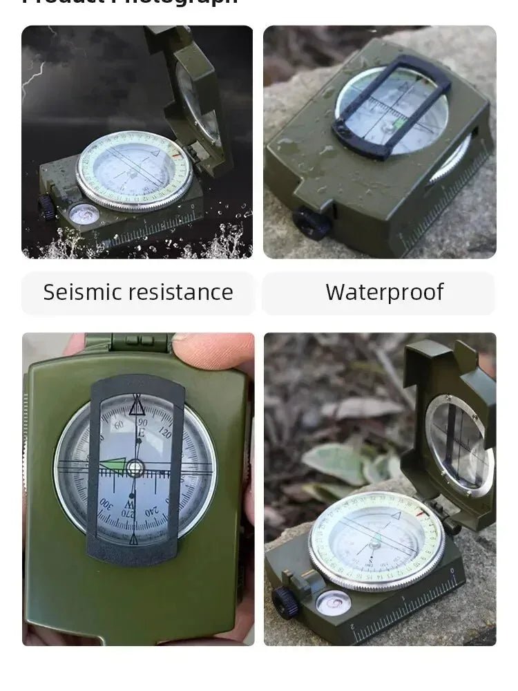 High Precision Compass Professional Outdoor Camping Multifunctional Military Green Precise Geological Tactical Compass - BSG