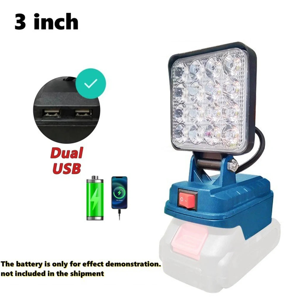 Rechargeable LED Work Light & Emergency Lantern – 6000 Lumens, Dual USB Charging, Waterproof Construction Light