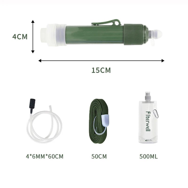 Mini Emergency Survival Water Filter Straw Portable Osmose Life Straw for Camping Personal Water Purification - BSG