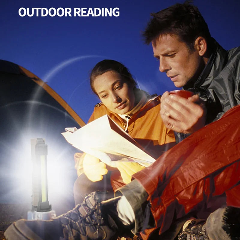 Rechargeable LED Work Light & Camping Flashlight with Red Light Modes – Waterproof Power Bank Utility Lamp