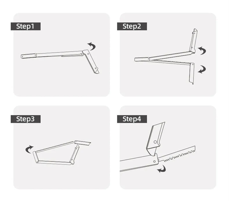 Quick-Folding Camping Hand Saw – High-Manganese Steel Blade with Aluminum Handle