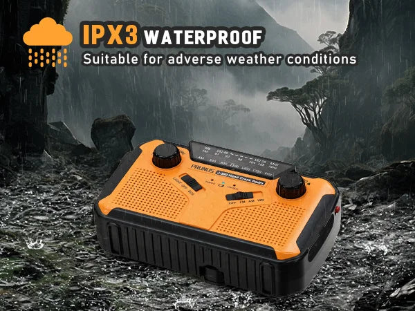 3000mAh Portable Emergency Solar Power Radio Hand Crank Charging AM/FM Weather Radio Led Reading Flashlight Bank Phone Charger
