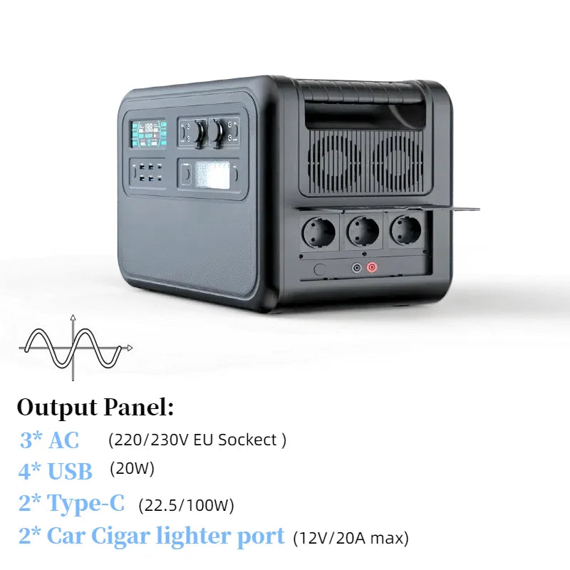 LiFePO4 Portable Power Station – 200W to 2600W Outdoor Emergency Generator