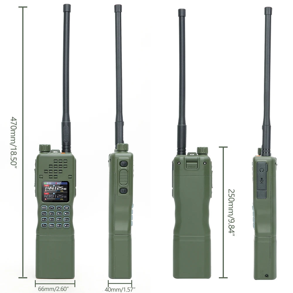 Walkie-talkie Baofeng AR-152 de 15 W, potente radio bidireccional CB, batería de 12000 mAh, transceptor táctico de largo alcance AN PRC-152 de doble banda