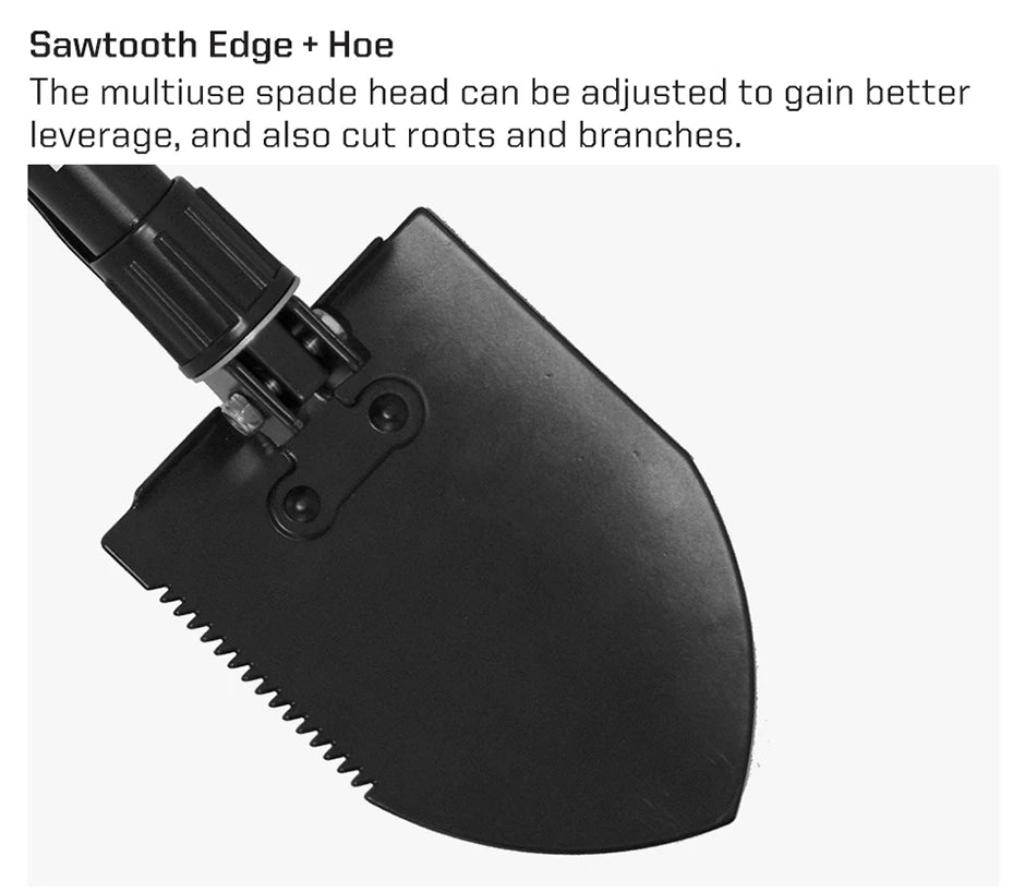 SOG Folding Shovel, Outdoor Camping Supplies, 18.25 Inch Folding Survival Shovel with Saw Edge and Tactical Shovel Carry Case